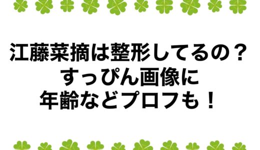 江藤菜摘は整形してるの？すっぴん画像に年齢などプロフも！
