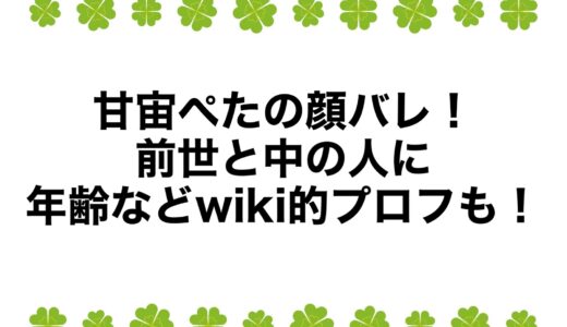 甘宙ぺたの顔バレ！前世と中の人に年齢などwiki的プロフも！