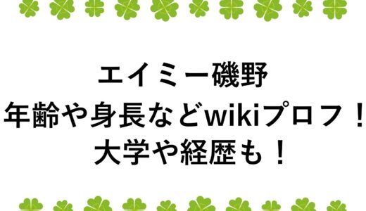 エイミー磯野の年齢や身長などwikiプロフ！大学や経歴も！