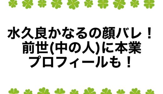 水久良かなるの顔バレ！前世(中の人)に本業とプロフィールも！