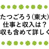 たつごろう(東大)の仕事と収入は？年収も含めて詳しく！