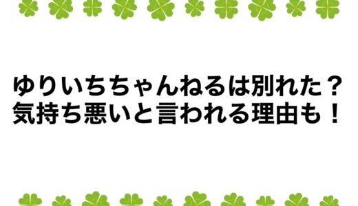 ゆりいちちゃんねるは別れた？気持ち悪いと言われる理由も！