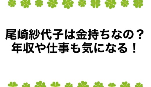 尾崎紗代子は金持ちなの？年収や仕事も気になる！