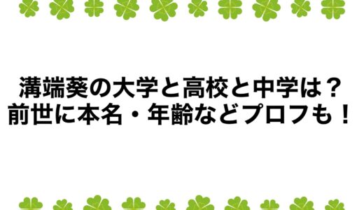溝端葵の大学と高校と中学は？前世に本名・年齢などプロフも！