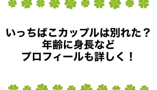 いっちばこカップルは別れた？年齢に身長などプロフィールも詳しく！