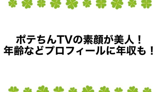 ポテちんTVの素顔が美人！年齢などプロフィールに年収も！