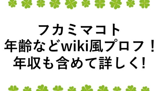 フカミマコトの年齢などwiki風プロフ！年収も含めて詳しく!