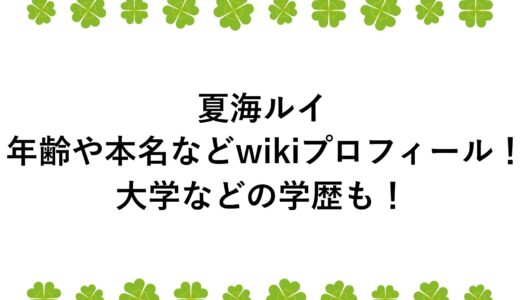 夏海ルイの年齢や本名などwikiプロフィール！大学などの学歴も！