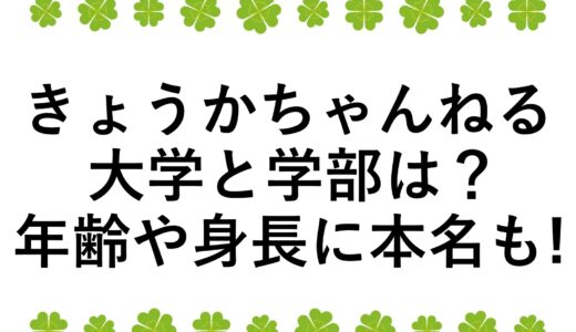 きょうかちゃんねるの大学と学部は？年齢や身長に本名も!