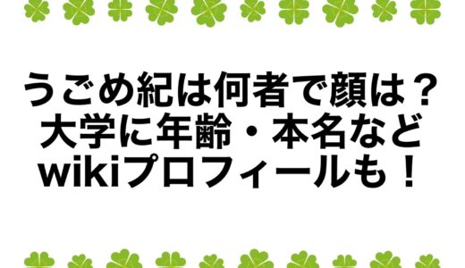 うごめ紀は何者で顔は？大学に年齢・本名などwikiプロフィールも！