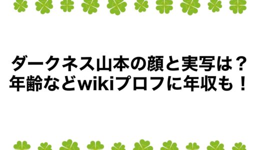 ダークネス山本の顔と実写は？年齢などwikiプロフに年収も！