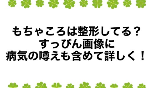 もちゃころは整形してる？すっぴん画像に病気の噂えも含めて詳しく！