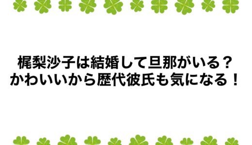 梶梨沙子は結婚して旦那がいる？かわいいから歴代彼氏も気になる！