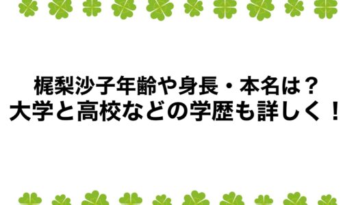 梶梨沙子の年齢や身長・本名は？大学と高校などの学歴も詳しく！