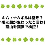 キム・ナムギルは整形？若い頃に顔が変わったと言われる理由を画像で検証！